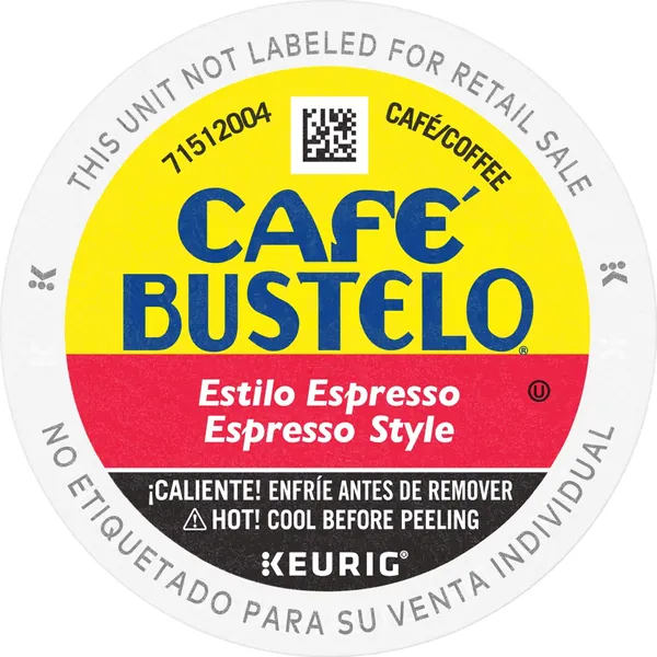 Café Bustelo Espresso Style Dark Roast Coffee, 72 Keurig K-Cup Pods - Espresso Dark Roast 12 Count (Pack of 6)