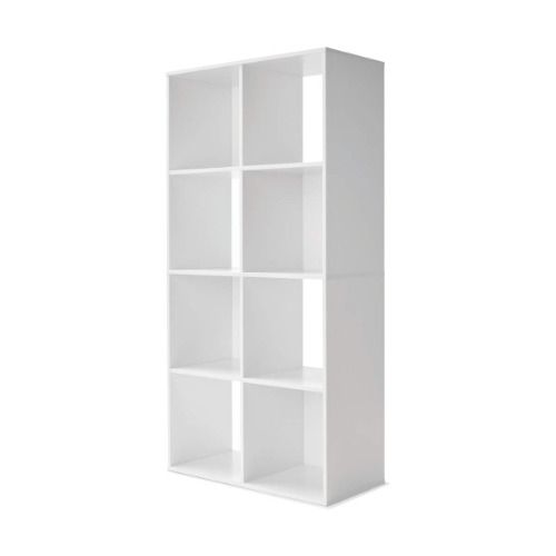 8 Cube Unit Book Shelf Case Oak Look Display Storage Living Room Office Natural White (White)