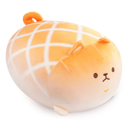 DENTRUN Stuffed Animal Shiba Inu Plush Toy, Soft Dog Shape Pineapple Bun Bread Pillow, Cute Akita Doll Best Gifts for Kids Girls Boys Adults Birthday Xmas Present, 11.81"/15.75"/19.68" - S-11.81" - White,Yellow