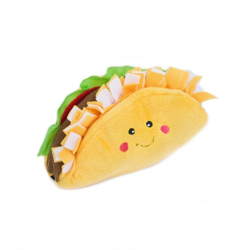 Zippy Paws Plush Dog Squeaker Toy, - Taco