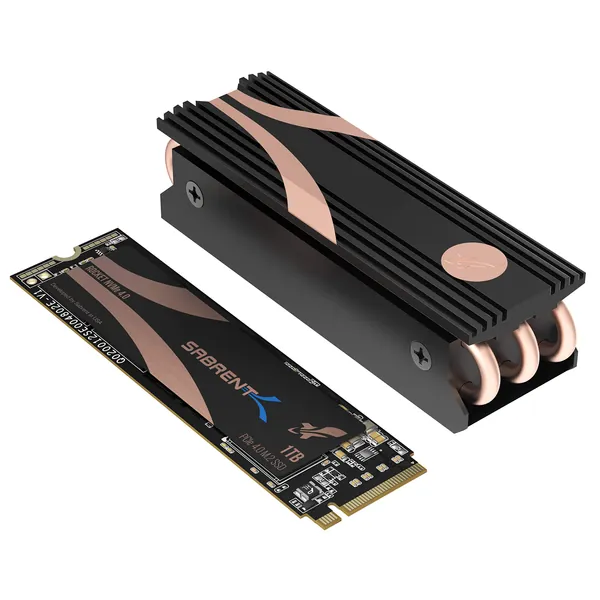 Sabrent 1TB Rocket NVMe 4.0 Gen4 PCIe M.2 Internal SSD Extreme Performance Solid State Drive with Heatsink R/W 5000/4400/MB/s (SB-ROCKET-NVMe4-HTSK-1TB)