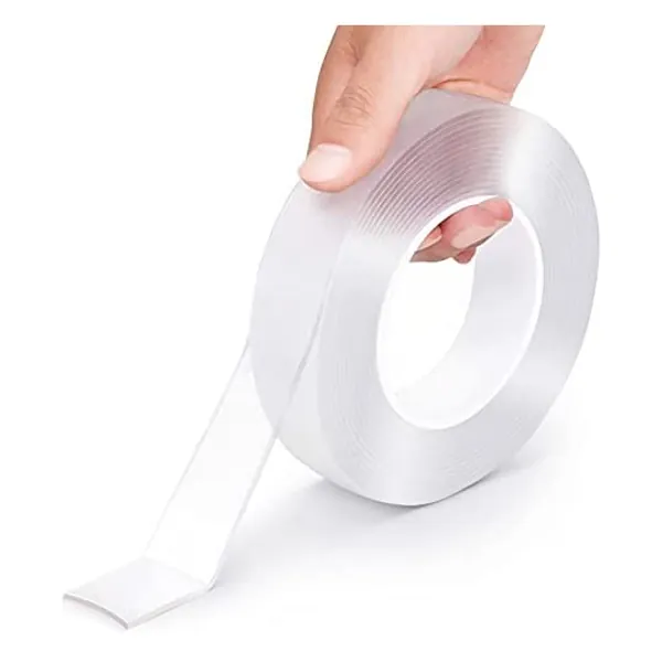 
                            EZlifego Double Sided Tape Heavy Duty(16.5FT/5M)，Multipurpose Wall Tape Adhesive Strips Removable Mounting Tape,Reusable Strong Sticky Transparent Tape Gel Poster Carpet Tape for Paste Items,Household
                        