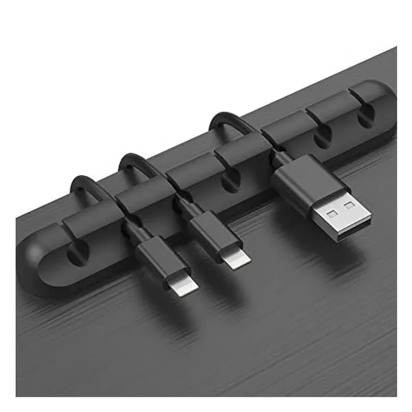 
                            Cable Clips, 3 Packs Cord Management Organizer, Silicone Adhesive Hooks, Wire Cord Holder for Power Cords and Charging Accessory Cables, Mouse Cable, PC, Office and Home (7, 5 and 3 Slots)
                        