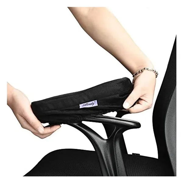 
                            Aloudy Ergonomic Memory Foam Office Chair Armrest Pads, Comfy Gaming Chair Arm Rest Covers for Elbows and Forearms Pressure Relief(Set of 2)
                        