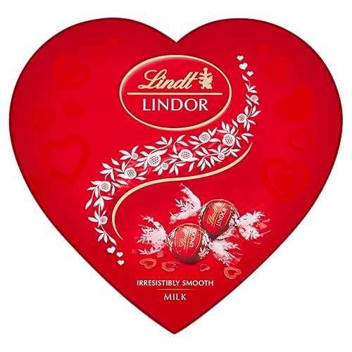 Lindt Lindor Heart Milk Chocolate Truffles Box - Approx 16 balls, 200g - Chocolate Truffles with a Smooth Melting Filling - Gift Present - Valentine's Day, Birthday, Celebrations, Congratulations - Milk - Heart 200g