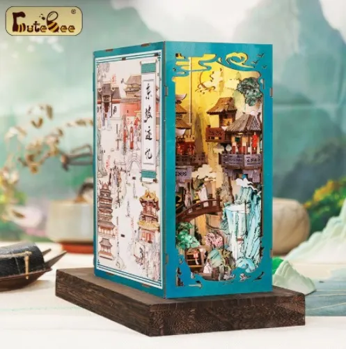 CUTEBEE DIY Book Nook Kit with Dust Cover