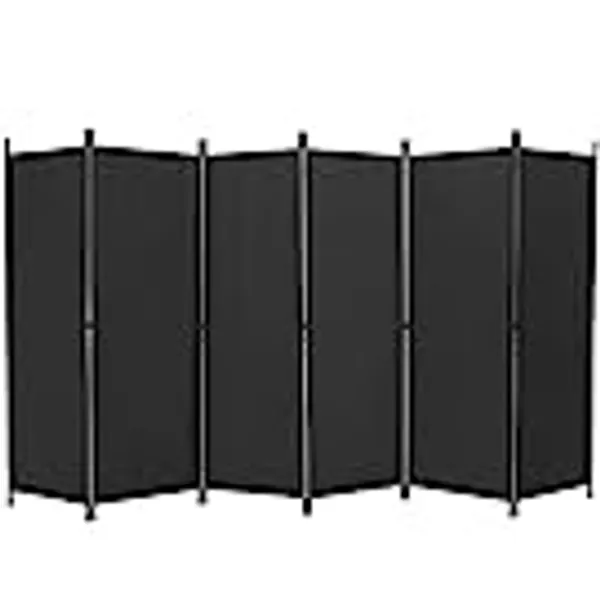 ACTREY 6-Panel Indoor Room Divider, Screen Movable Room Screen Separator Wall Protective Privacy Furniture Indoor Bedroom(Black)