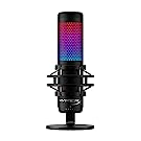 HyperX QuadCast S – RGB USB Condenser Microphone for PC, PS4, PS5 and Mac, Anti-Vibration Shock Mount, 4 Polar Patterns, Pop Filter, Gain Control, Gaming, Streaming, Podcasts, Twitch, YouTube, Discord