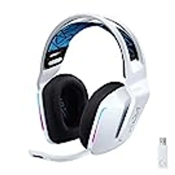 Logitech G733 K/DA Lightspeed Wireless Gaming Headset with Suspension Headband, ~16.8 M. Color LIGHTSYNC RGB, Blue VO!CE Mic Technology and PRO-G Audio Drivers - Official League of Legends KDA Gear