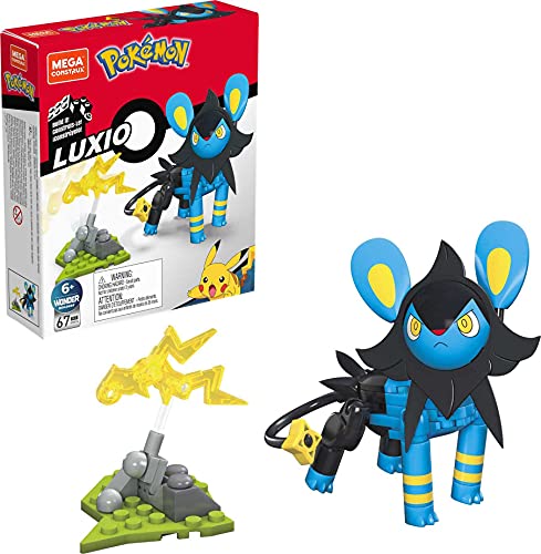 Mega Construx Pokemon Luxio Construction Set with Character Figures, Building Toys for Kids (67 Pieces) - Multi