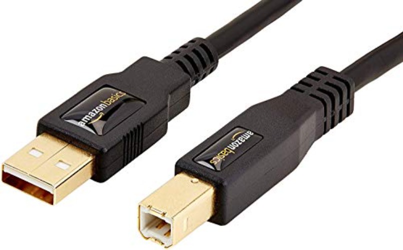Amazon Basics 7HUA 2.0 Cable For Printer or External Hard Drive, USB-A to USB-B Male Cable, 6 feet / 1.8 meter, Black - 6 feet / 1.8 meter - 1