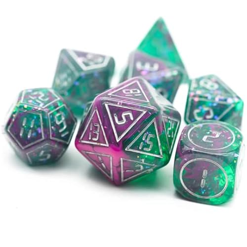 Coral Cosmonaut - Sci Fi DND Polyhedral Dice Set - Dice for Dungeons and Dragons and Tabletop RPGs