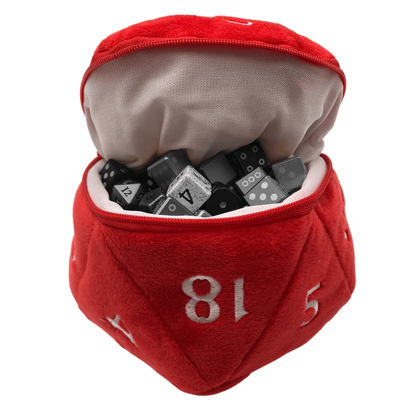 D20 Plush Dice Bag - Red