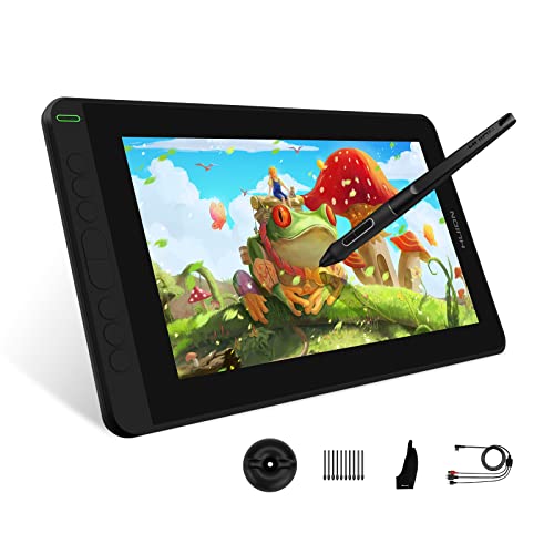 HUION KAMVAS 12 Drawing Tablet with Full-Laminated Screen USB-C Connection Tilt Support, 11.6-inch Graphics Tablet for Digital Art, Design, Education, Work with Mac, PC & Mobile, Black - Black