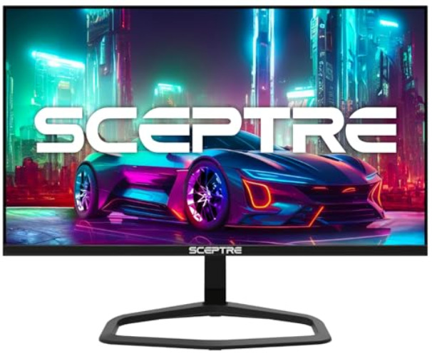 Sceptre New 24.5-inch Gaming Monitor 240Hz 1ms DisplayPort x2 HDMI x2 100% sRGB AMD FreeSync Premium Build-in Speakers, Machine Black 2024 (E255B-FWD240 Series)