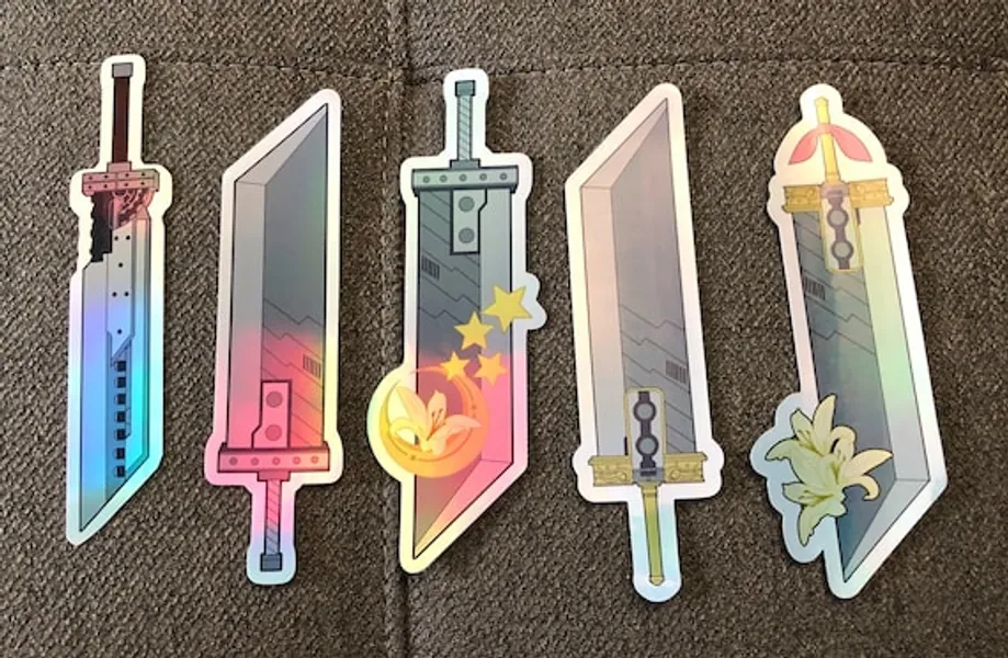 FF7 Buster Sword Holographic Stickers | Etsy