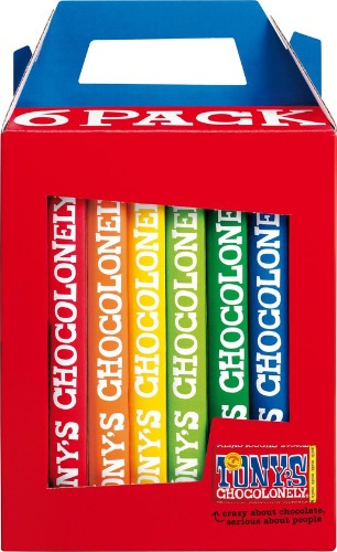 Tony's Chocolonely Rainbowpack 6x Chocolate Bar 