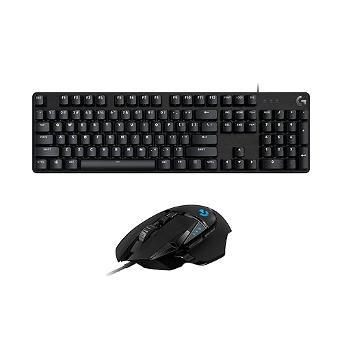 Logitech G413 SE Mechanical Gaming Keyboard and Logitech G502 HERO High Performance Gaming Mouse Bundle - Black - Wired - Mouse + Keyboard