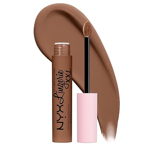 NYX PROFESSIONAL MAKEUP Lip Lingerie XXL Matte Liquid Lipstick - Hot Caramelo (Warm Caramel) - 29 Hot Caramelo - 0.13 Fl Oz (Pack of 1)