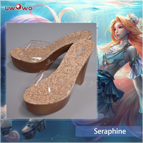 Uwowo Game League of Legends/LOL: Prestige Ocean Song Seraphine Pool Party Swimsuit Cosplay Shoes - 35