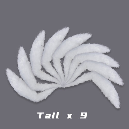 Uwowo League of Legends/LOL: Ahri Champion Nine Tailed Fox Wild Rift WR ASU Cosplay Costume - Tail*9（Length 136cm）