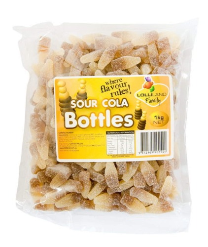 Sour Cola Bottles 1kg - Lolliland