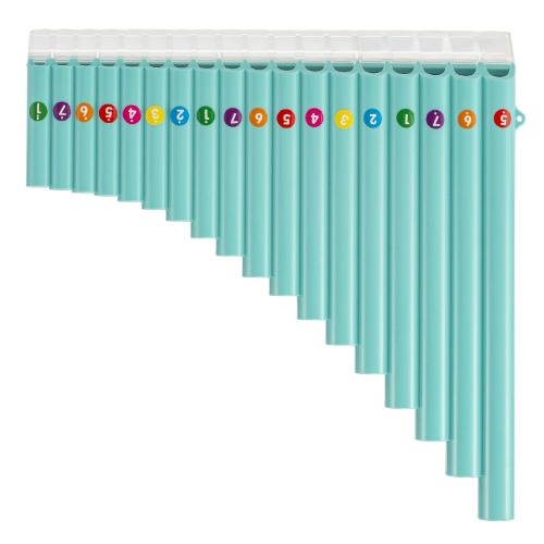 18 Pipes Pan Flute Eco-friendly Resin C tone Easy Learn Pan Flute, Blue - Blue