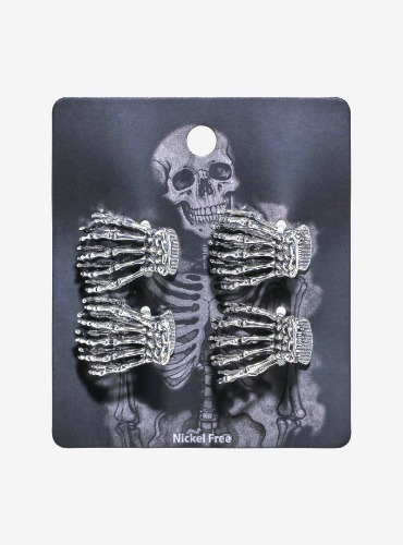 Skeleton Hands Mini Claw Hair Clip Set
