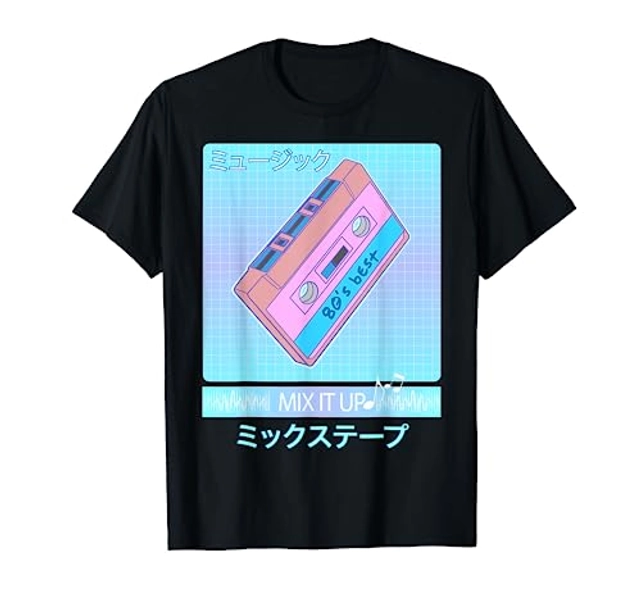 Mix Tape 80s Japanese Otaku Aesthetic Vaporwave Art T-Shirt