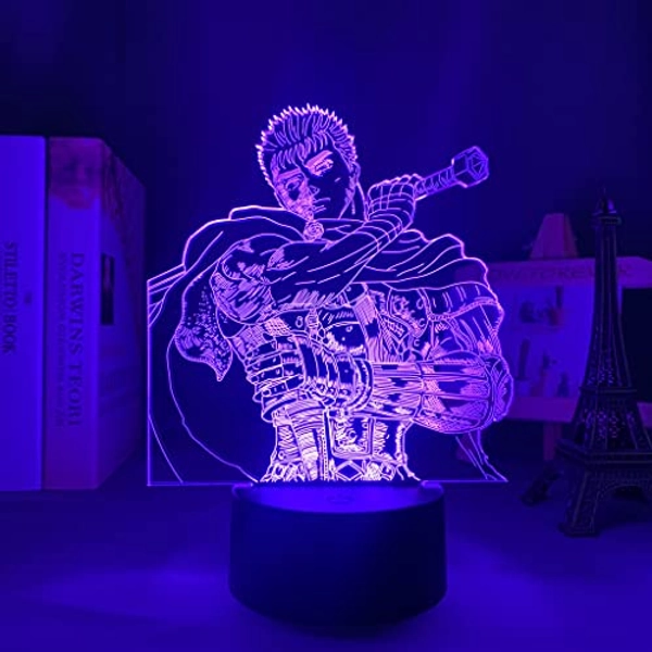 HZHZCC Anime Night Light 3D Led Illumination Lamp for Bedroom Decor Lighting Manga Gift Acrylic Bedside Lamp (16 Colors with Remote)
