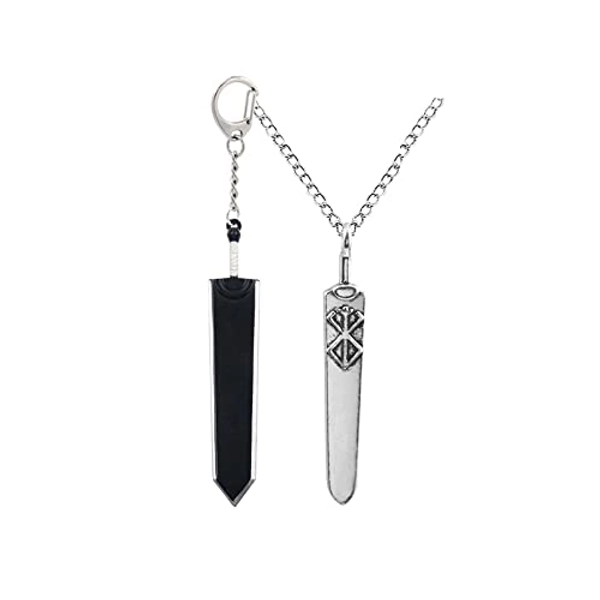 SONGCHANGJEWELRY Manga B-erserk Behelit Necklace Keychain - Brand Of Sacrifice Logo Blood Red Pendant Necklaces Keychains for Women Men - Cosplay Accessories Behelit