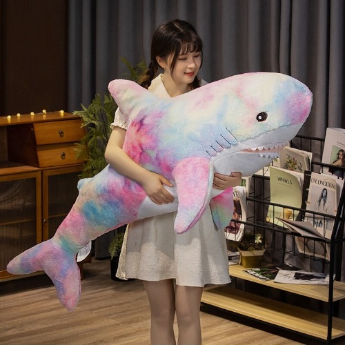 Giant Fuzzy Galaxy Shark Plushies | NEW | Pink / 55in / 140cm