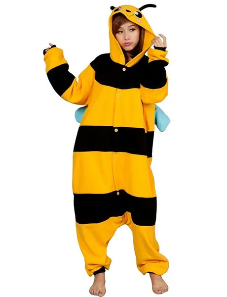 FashionFits Unisex Adult Cosplay Bee Animal Pajama Costume One Piece Halloween