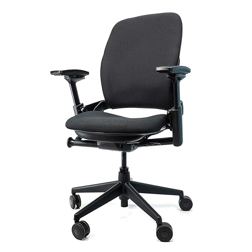 Steelcase Leap V2 Office Chair (Black Fabric) - Remanufactured - 12-Year Warranty (Fully Adjustable, Ergonomic, High-Quality Furniture for the Workplace and Home Office)