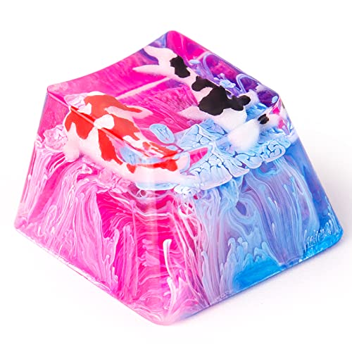Backlit Key Cap for Cherry MX Mechanical Koi Fish Resin Artisan Keycaps 1U - Koi Fish