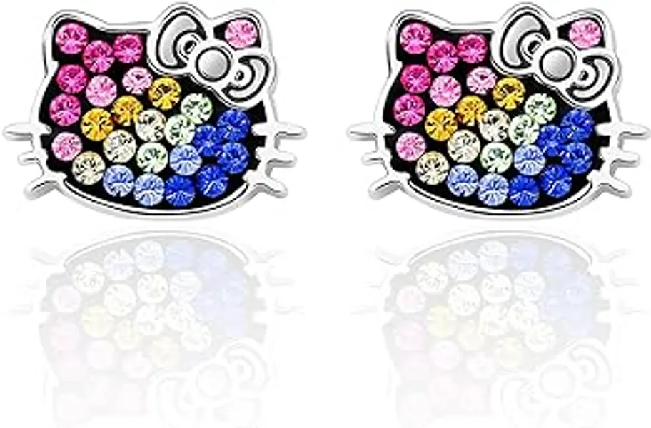 Hello Kitty Rainbow Crystal Stud Earrings - Hello Kitty Earrings - Hello Kitty Jewelry - Hello Kitty Accessories