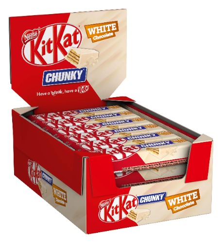 Nestlé KITKAT CHUNKY vit chokladkakor, krispig bar med vit choklad och krispig våffla, 24-pack (24 x 40 g)
