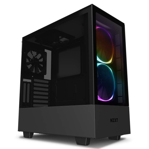 NZXT H510 Elite - CA-H510E-B1 - Premium Mid-Tower ATX Case PC Gaming Case - Dual-Tempered Glass Panel - Front I/O USB Type-C Port - Vertical GPU Mount - Integrated RGB Lighting - Black - Black H510 Elite i-Series Case