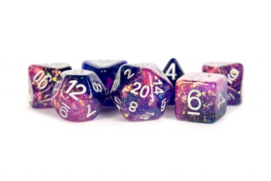 Eternal Purple/Blue 16mm Resin Poly Set - Metallic Dice Games