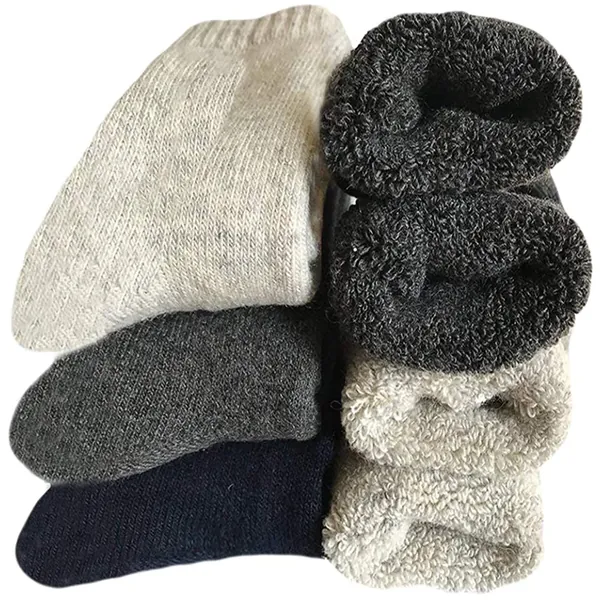 Mens Heavy Thick Wool Socks - Soft Warm Comfort Winter Crew Socks (Pack of 3/5),Multicolor,One Size 7-12 - C1-super Thick 3pack