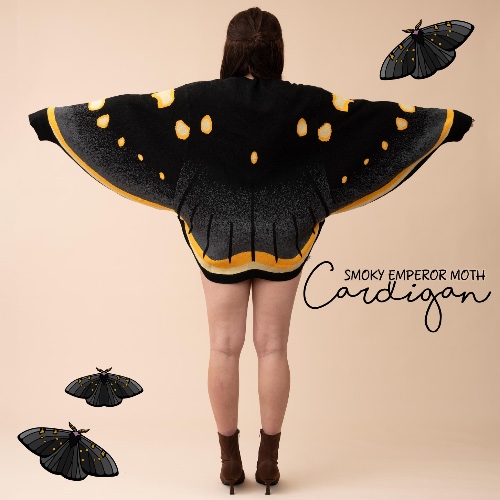 Smoky Emperor Moth Cardigan [BACK ORDER] | 2XL-3XL
