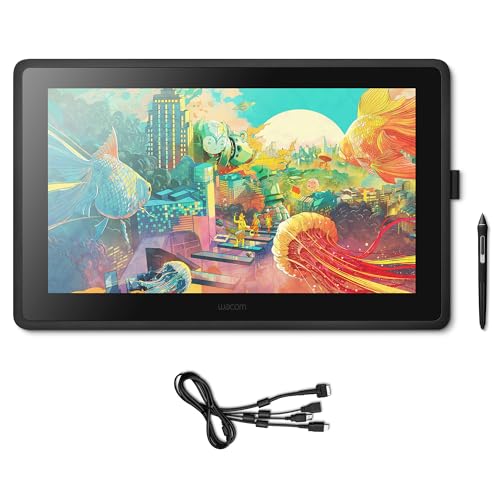Wacom Cintiq 22 – Drawing Tablet with Screen, Stylus Pen Battery-free & Pressure-sensitive, Compatible with Windows & Mac, Full HD Resolution, Perfect Tablet for Drawing, Graphics or Remote Working - Cintiq 22 - Single
