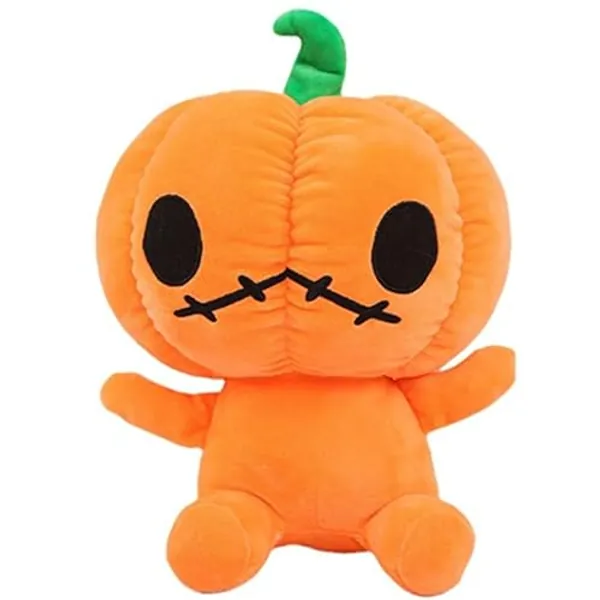 [SUGGESTED] 11.8in/30cm Halloween Pumpkin Stuffed Doll,Funny Spooky Pumpkin Plush Dolls for Kids，Soft Pumpkin Stuffed Throw Pillows,Halloween Home Party Decor (Orange) - Orange