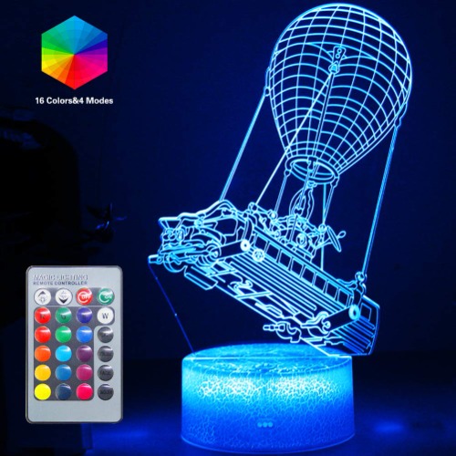 Hoofun Batttlebus 3D Optical Illusion Lampe Einzigartige Nachtlicht Kunstwerk Licht 16 Farben Ändern Led Schlaflicht für Wohnkultur Spiel Liebhaber Kinder - Heißluftballon