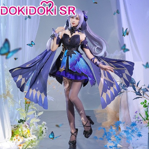【 Ready For Ship】DokiDoki-SR Game Genshin Impact Keqing Cosplay Costume/Shoes Opulent Splendor Ke Qing | Costume Only-L