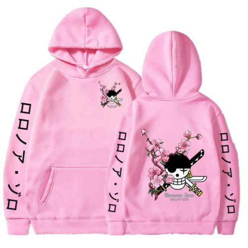 Anime One Piece Print Hoodies Roronoa Zoro Sweatshirts Man Woman Teens Streetwear Hip Hop Pullover Clothes XXS-4XL - A XX-Large