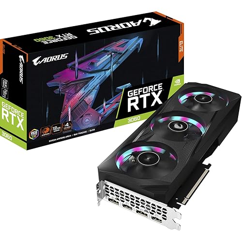Gigabyte AORUS GeForce RTX 3060 Elite 12GB V2 LHR Grafikkarte, GV-N3060AORUS E-12GD V2 - Single