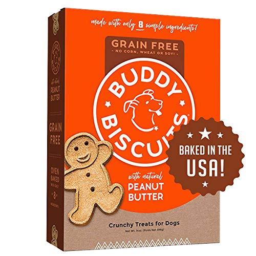 Buddy Biscuits 14 oz Box of Grain-Free Crunchy Dog Treats Made with Natural Peanut Butter - Peanut Butter