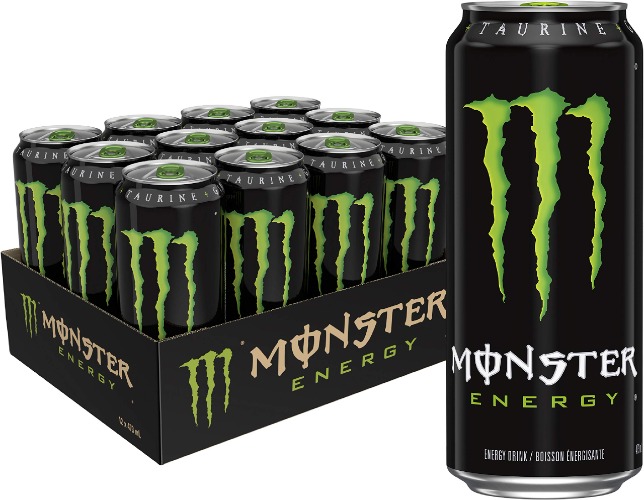 Monster Energy, Original, 473mL cans, Pack of 12 - Original 473 ml (Pack of 12)