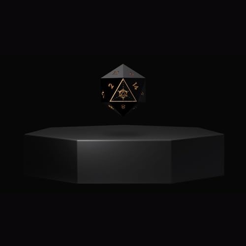 Ascendice - Floating Dice for D&D (Voidheart & Matte Black Base) - Voidheart & Matte Black Base Set